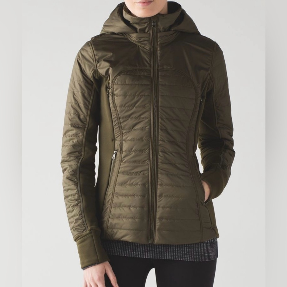 Lululemon Athletica Green Quilted Utility Jacket